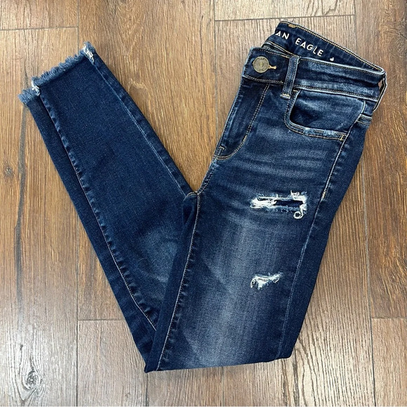 American Eagle distressed jeggings SZ 00 short - Picture 1 of 5